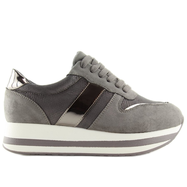Gris 99-11 Zapato de suela alta gris