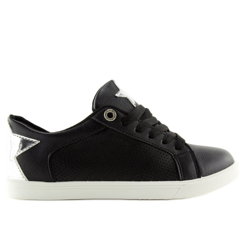 Zapatillas negras con una estrella A6213 Negro