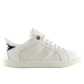 Deportivas blancas con estrella A6213 BLANCO / PLATA
