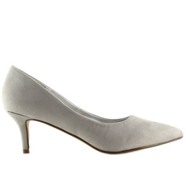 Zapatos de salón en un gris de tacón bajo P-6377 Gris