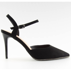 Sandalias en un tacón negro J1126-1 Negro