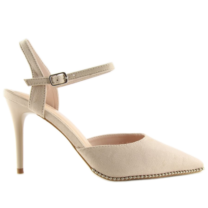 Sandalias beige de tacón alto J1126-1 Beige