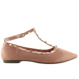 Bailarinas con tachuelas rosas 127-13 Rosa rosado