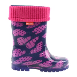 Botas de lluvia para niños demar warm sock hearts rosa azul marino