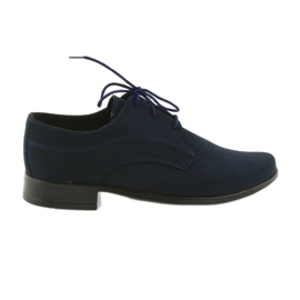 Zapatos bajos para niños Miko, zapatos Primera Comunión ante azul marino Zapatos bajos para niños Miko, zapatos Primera Comunión ante azul marino