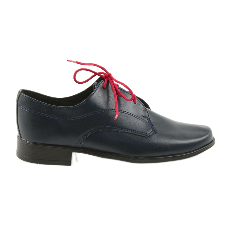 Miko Zapatos para niños de cuero marina azul marino inserta