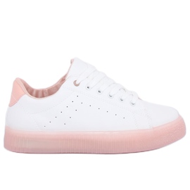 Zapatillas de suela alta blanco y rosa LA38P Rosa