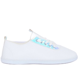 Zapatillas blancas JX71P plateadas con holograma blanco
