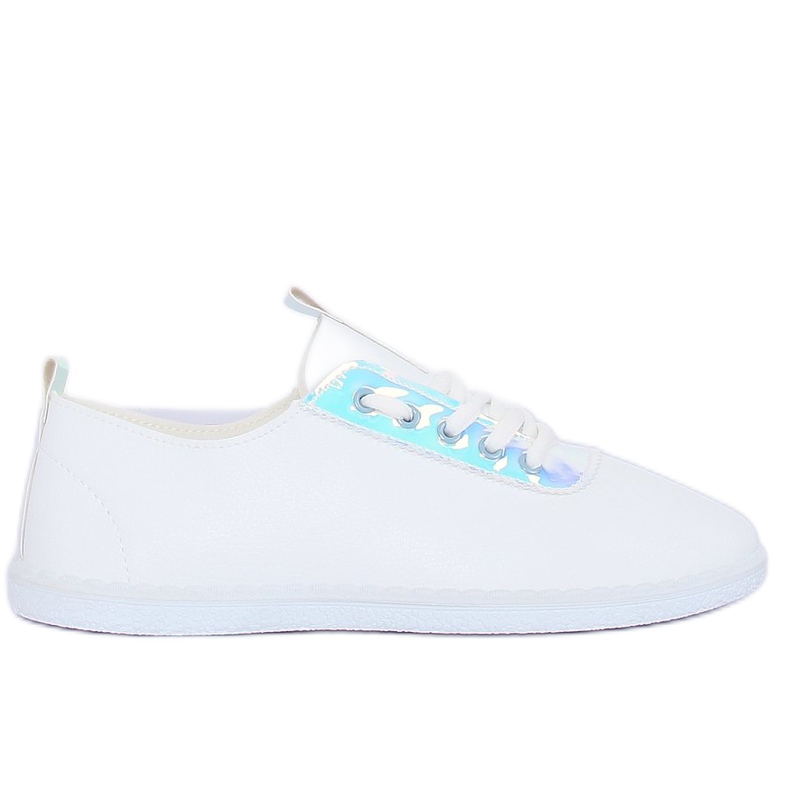 Zapatillas blancas JX71P plateadas con holograma blanco