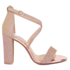Sandalias en el poste rosa NC791 Champagne rosado