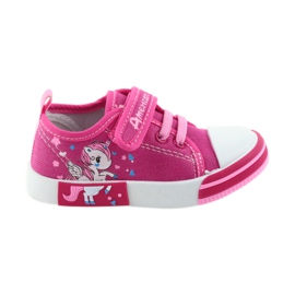 Zapatillas infantiles American Club rosa con velcro 28/19 rosado