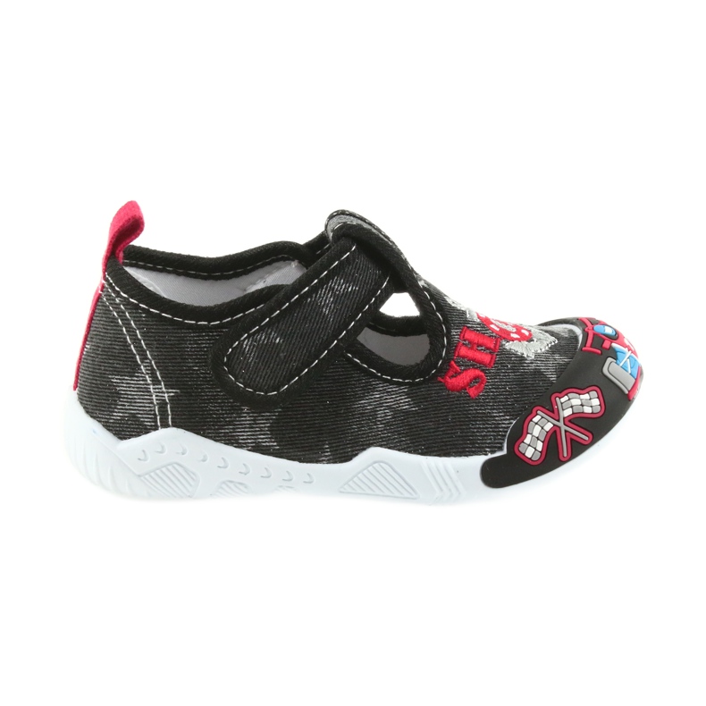Zapatillas infantiles American Club negras con velcro 26/19 negro gris rojo