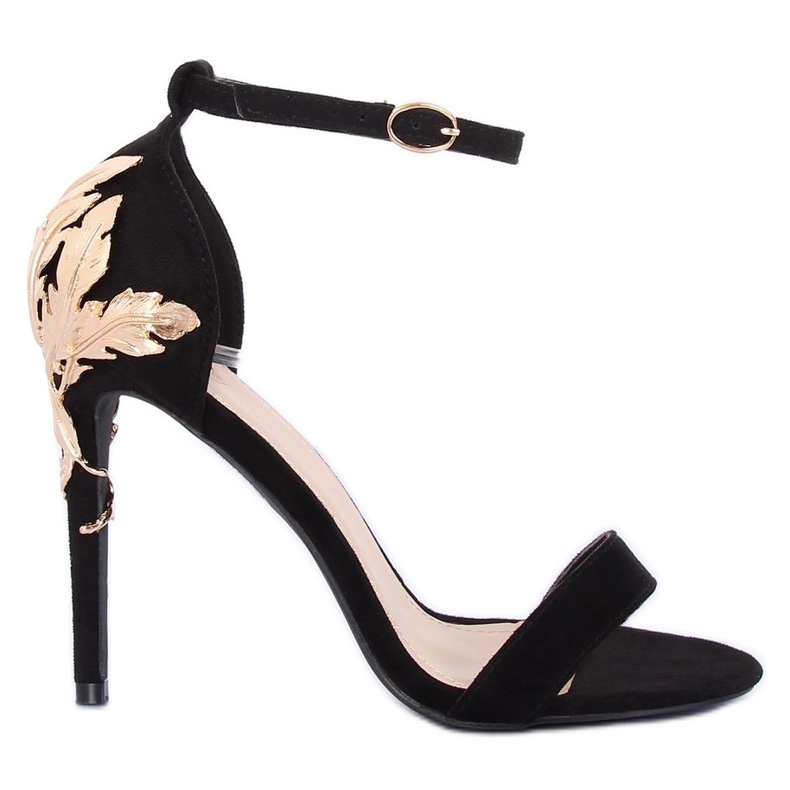 Negro Sandalias de tacón negro 708-18 Negro