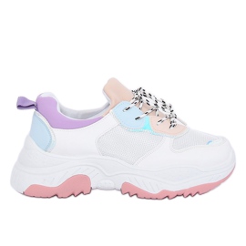 Zapatillas deportivas blancas y violetas B0-63 BLANCO / MORADO