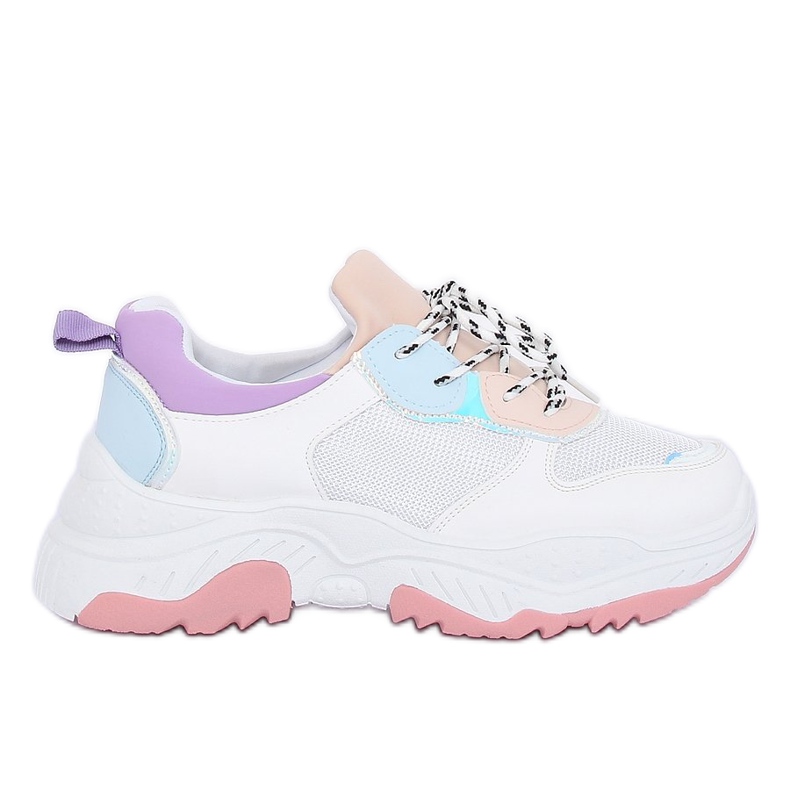 Zapatillas deportivas blancas y violetas B0-63 BLANCO / MORADO