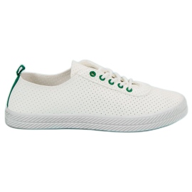 Kylie Zapatillas con cordones calados blanco