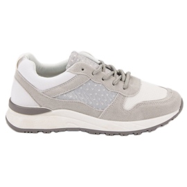 Calzado deportivo cómodo blanco gris