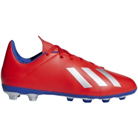 Botas de fútbol adidas X 18.4 FxG Jr BB9379 multicolor naranjas y tintos