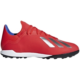 Botas de fútbol adidas X 18.3 Tf M BB9399 multicolor naranjas y tintos