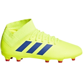 Las botas de fútbol adidas Nemeziz 18.3 Fg Jr CM8505 amarillo amarillo