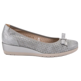 Vinceza Bombas de cuña cómodas gris