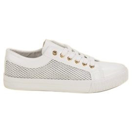 Zapatillas bajas con malla blanco
