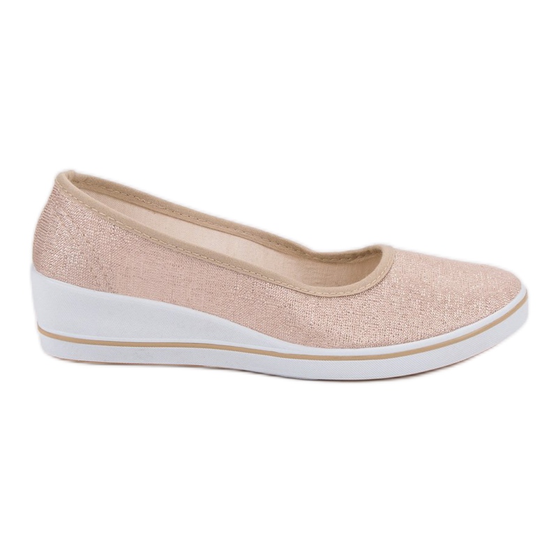 Comer Bailarinas beige en cuña