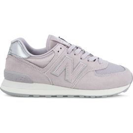 New Balance Wl574lcs Sateen Tab Light Cashmere Con Plata Metálica púrpura rosa