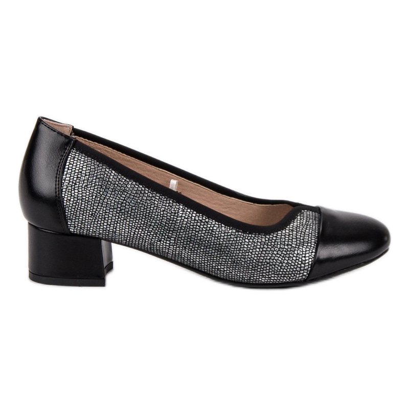Zapatos de salón en el talón plano VINCEZA negro gris