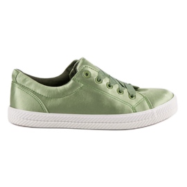 Kylie Zapatillas de satén verde