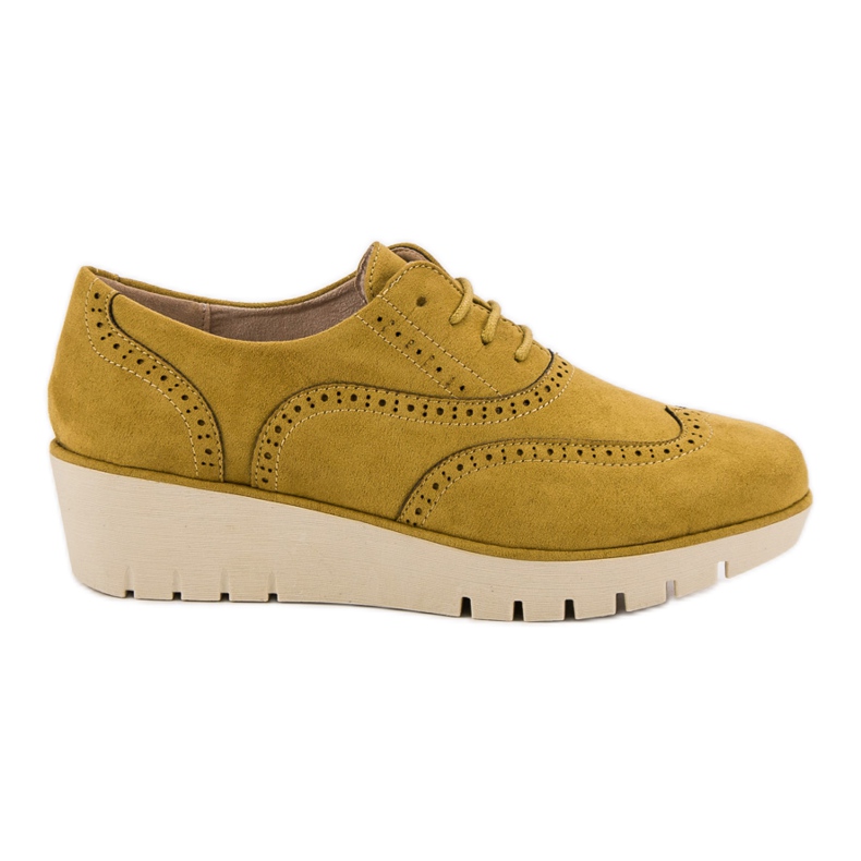 Corina Zapatos de cuña mostaza amarillo