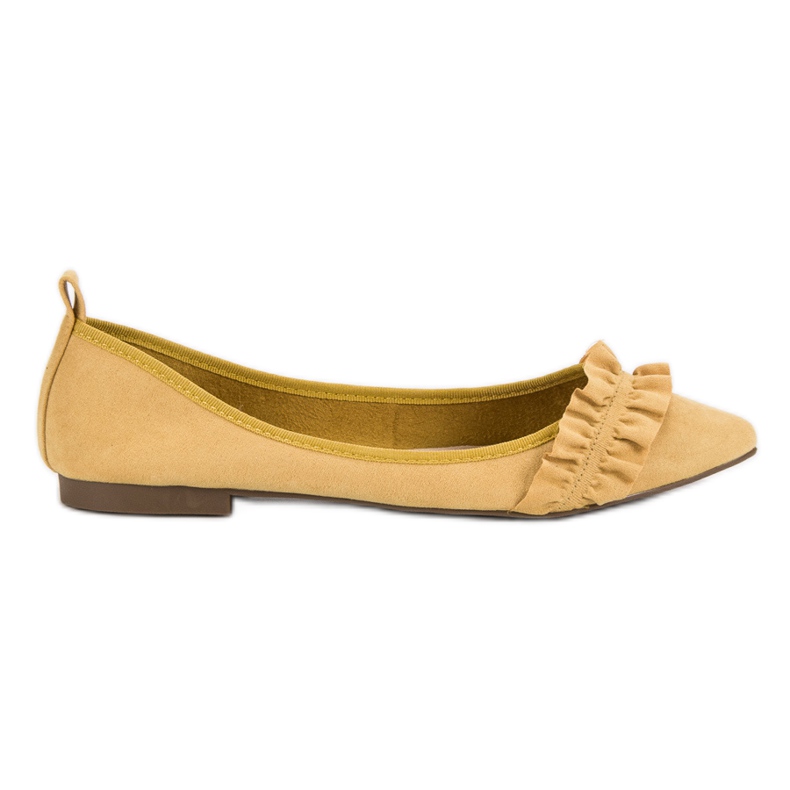 Corina Bailarinas de ante con volante amarillo