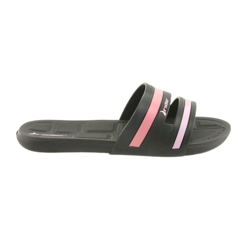 Zapatilla de piscina mujer negra Rider 82504 negro rosado