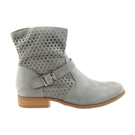 M.Daszyński Botas casual de mujer gris ante gris SA142
