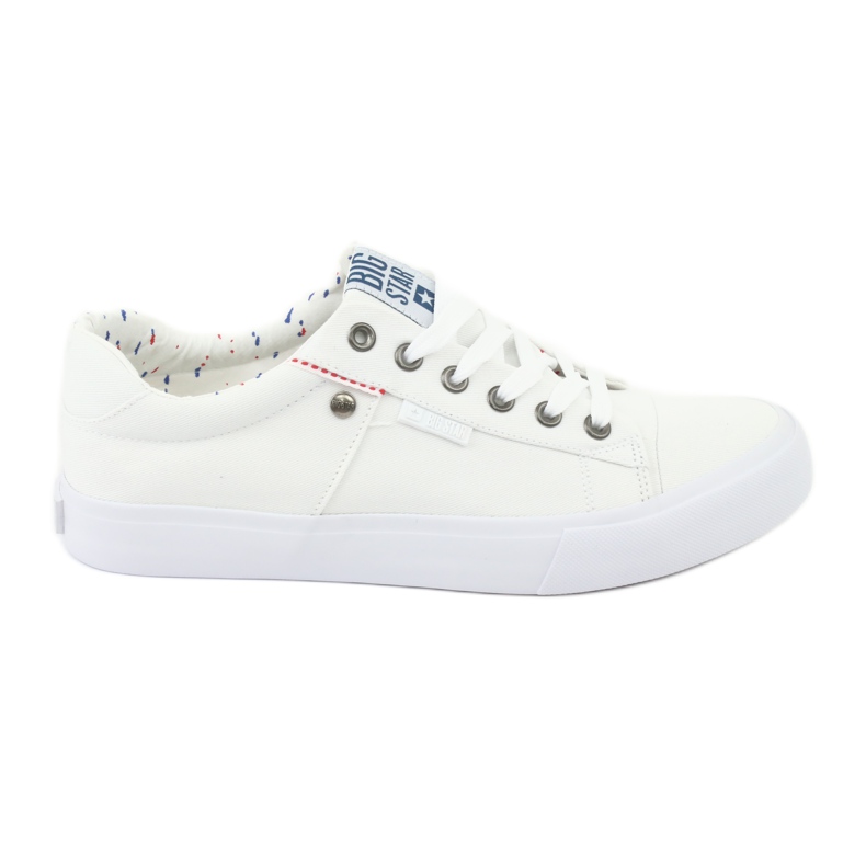 Zapatillas deportivas Big Star para hombre, blancas atadas 174097 blanco