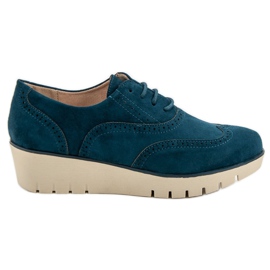 Corina Zapatos cuña turquesa azul