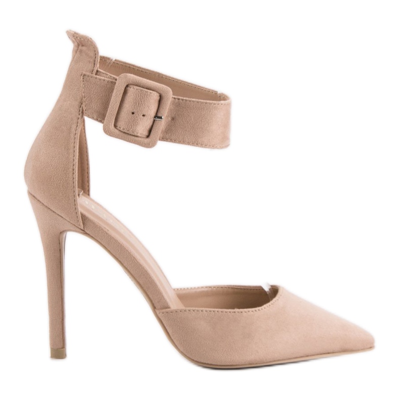 Tacones de ante beige