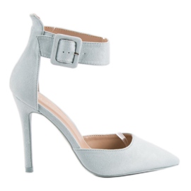 Tacones de ante azul