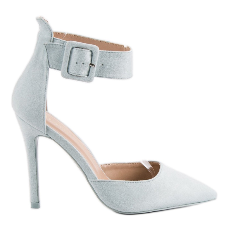 Tacones de ante azul