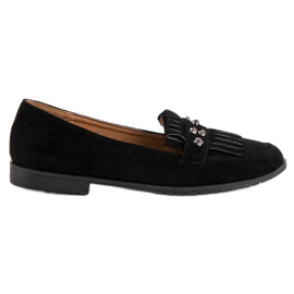 Laura Mode Mocasines de ante negro