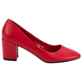 Ideal Shoes Bombas rojas clásicas rojo