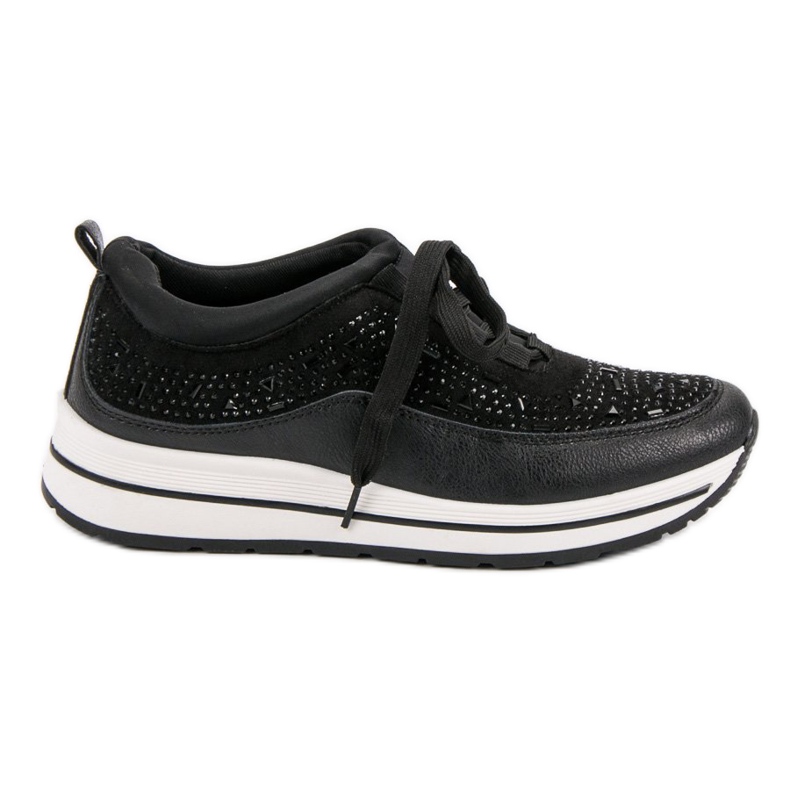Calzado deportivo con cristales negro