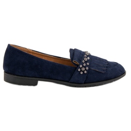 Laura Mode Mocasines azul marino con jets