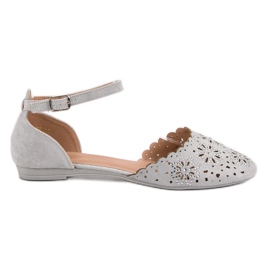 Laura Mode Bailarinas Caladas Con Cristales gris