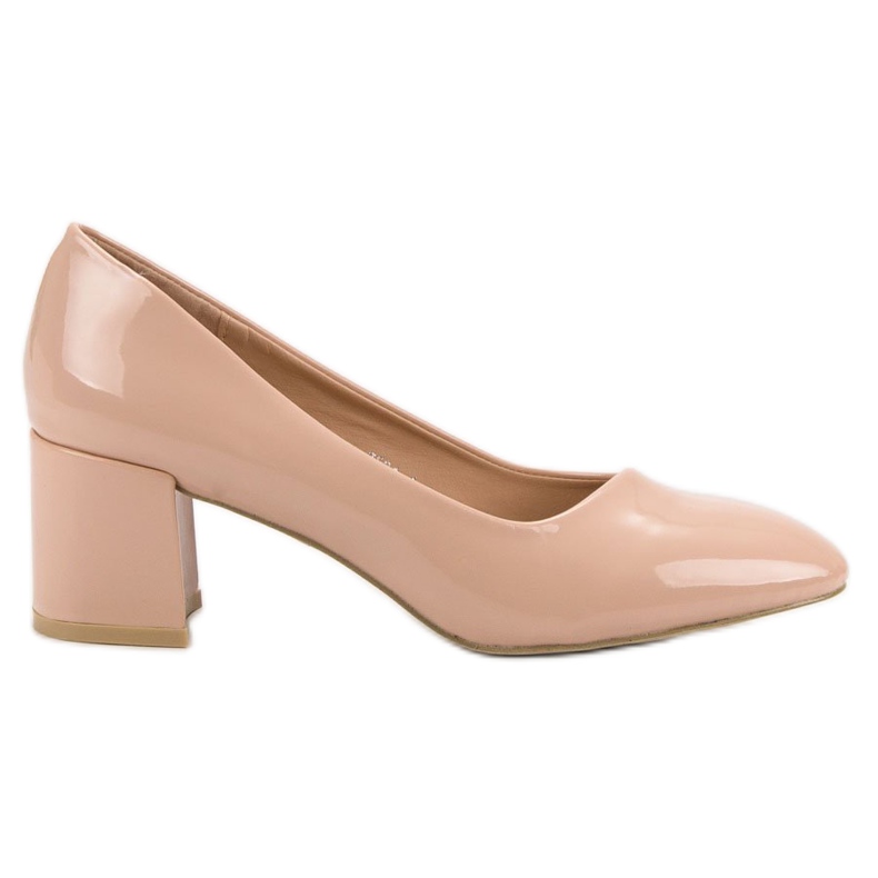 Diamantique Bombas Lacadas Sobre Un Pilar beige