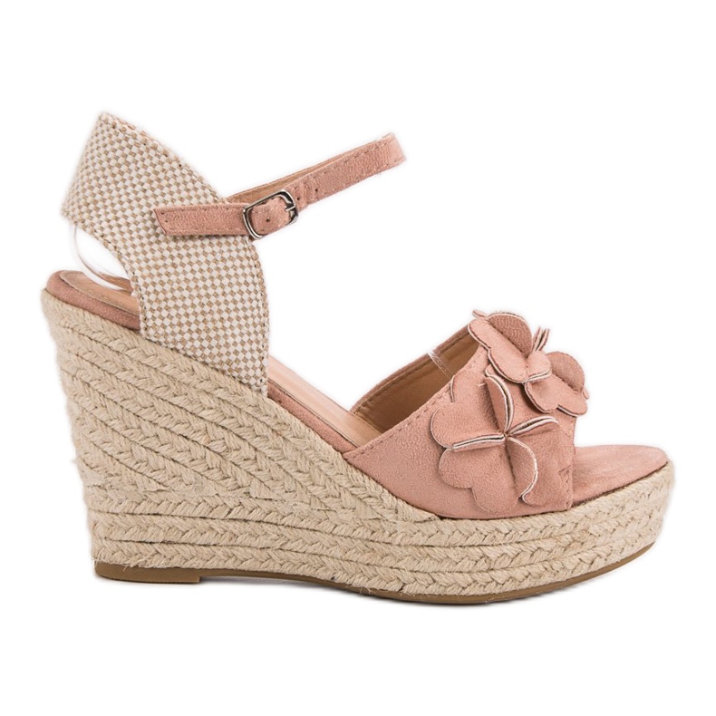 Top Shoes Sandalias en polvo con flores rosado Top Shoes Sandalias en polvo con flores rosado