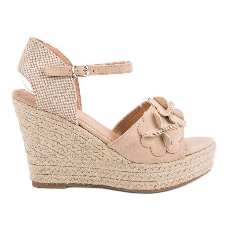 Top Shoes Sandalias beige con flores