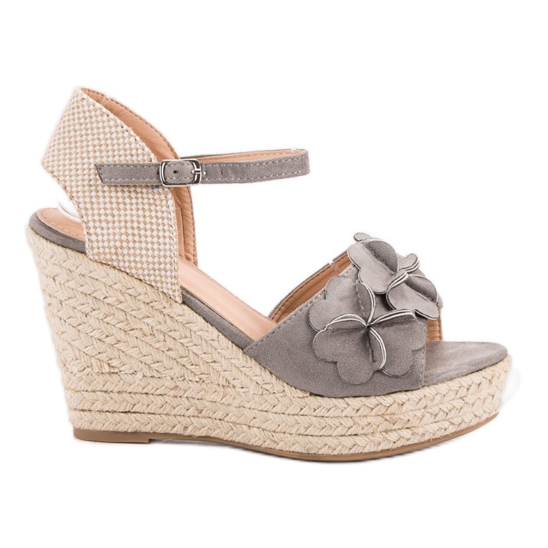 Top Shoes Sandalias grises con flores