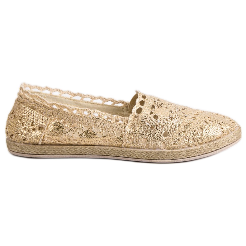 Sweet Shoes Alpargatas de encaje dorado