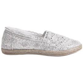 Sweet Shoes Alpargatas de encaje plateadas gris Sweet Shoes Alpargatas de encaje plateadas gris